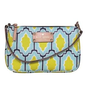 Kate Spade - Teal, Chartreuse & Navy Print Convertible Wristlet